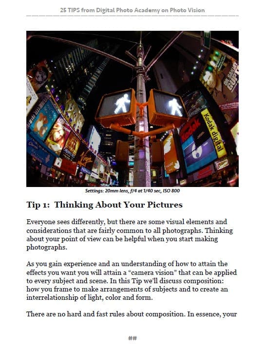 25 Tips from Digital Photo Academy on Lenses, Focusing & Depth of Field